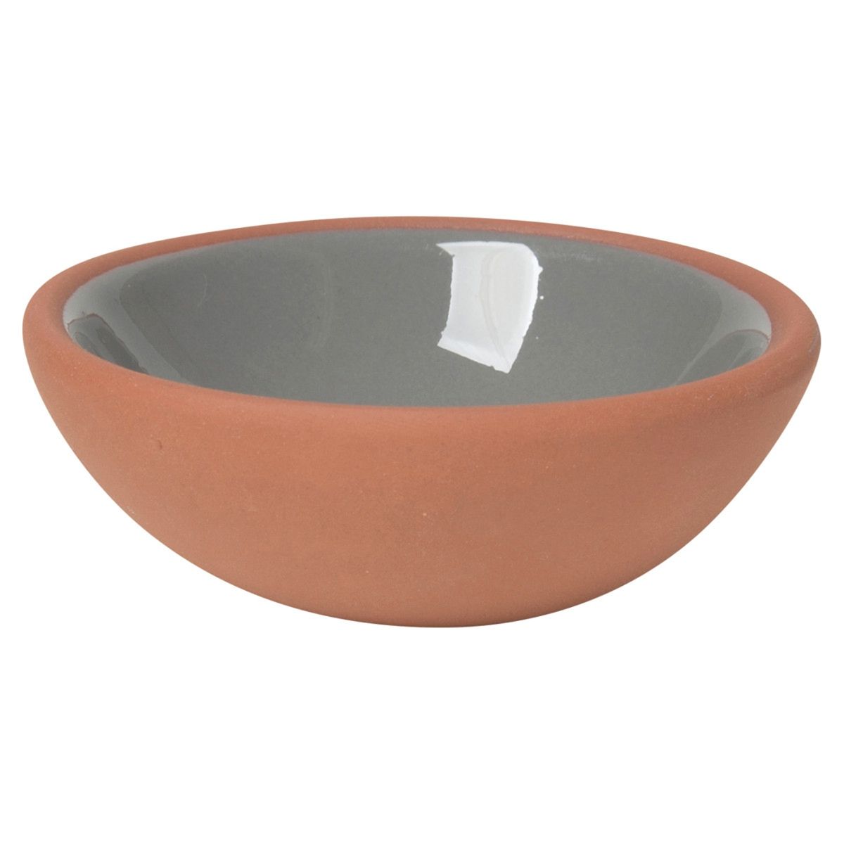 Terracotta pinch bowl, gray glaze