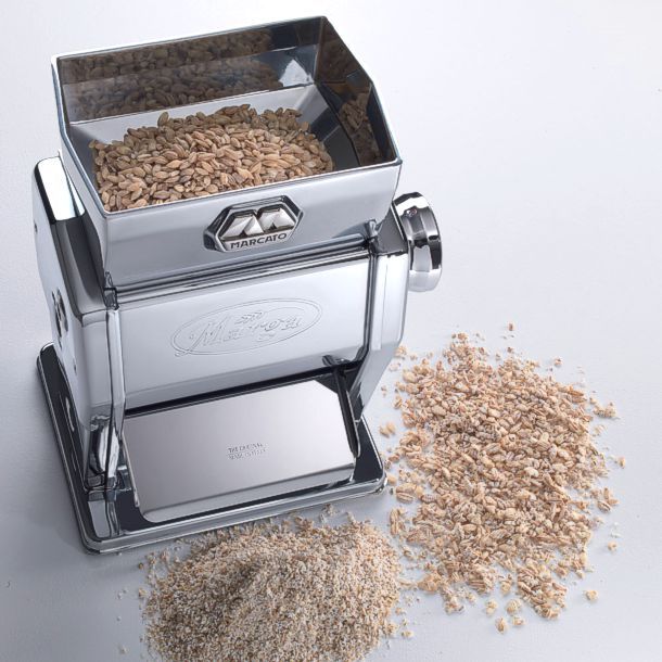 Stainless steel manual grain flaker and grinder