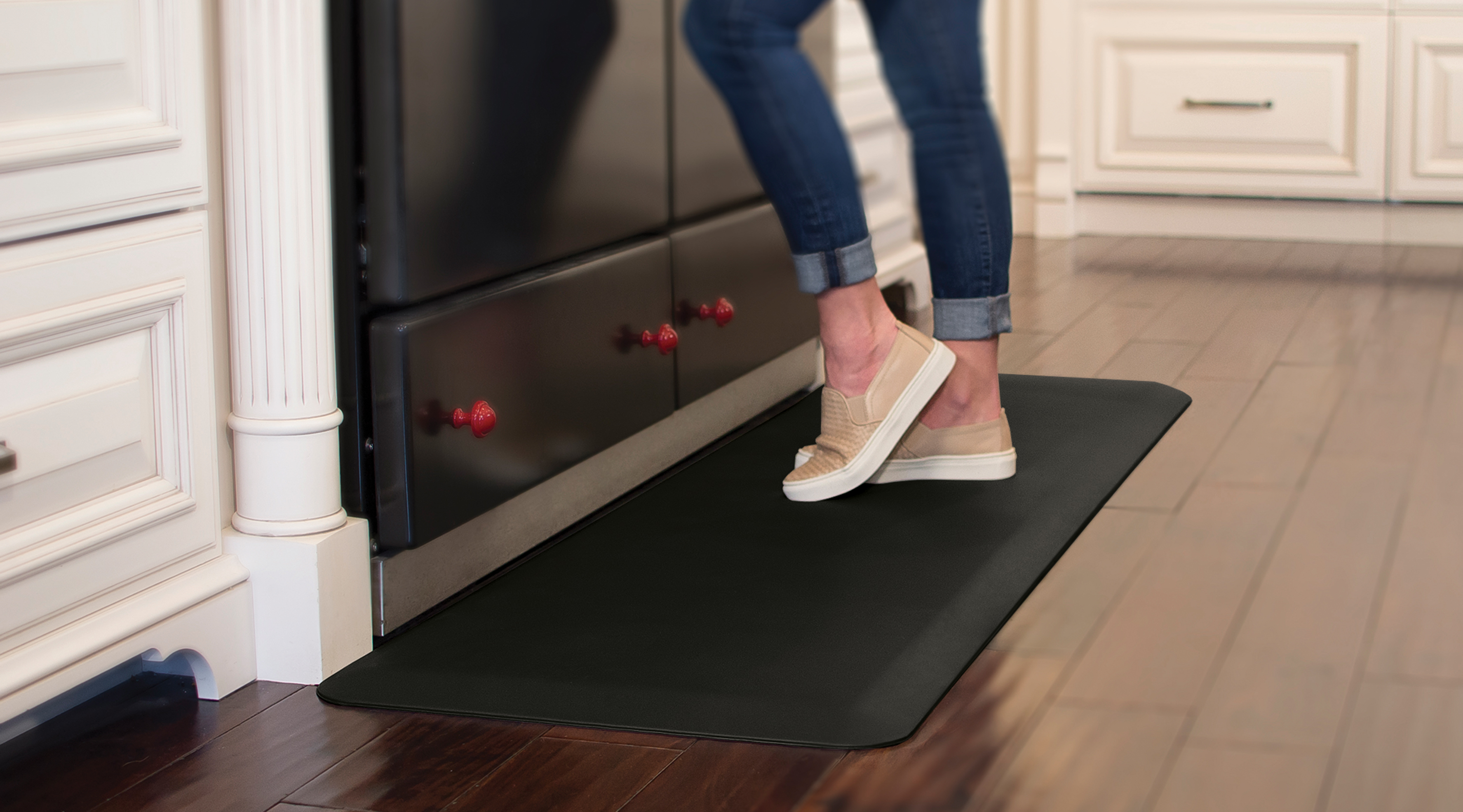 WellnessMats, Original, Black runner shown in kitchen
