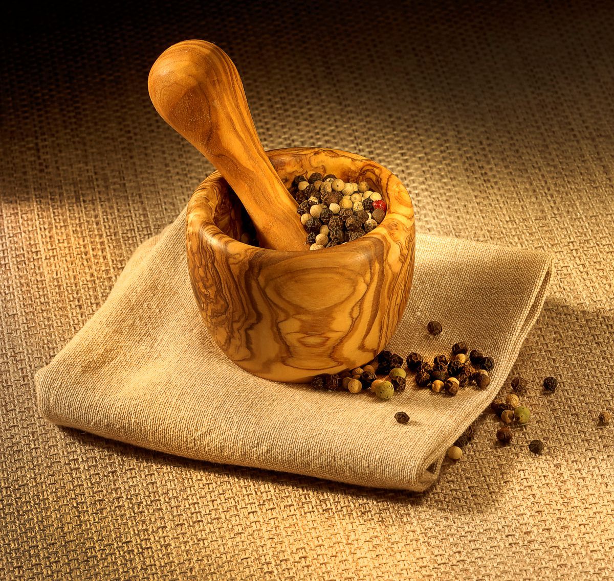 olive wood hand pepper grinder