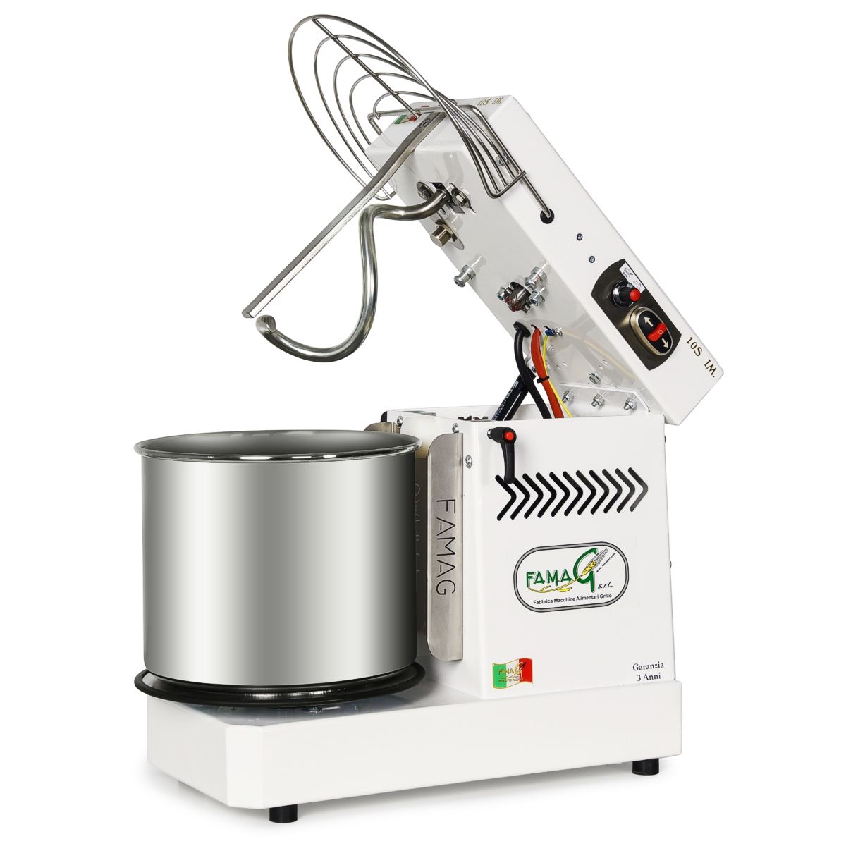 famag im 10s spiral mixer tilting head arctic white 1200 2