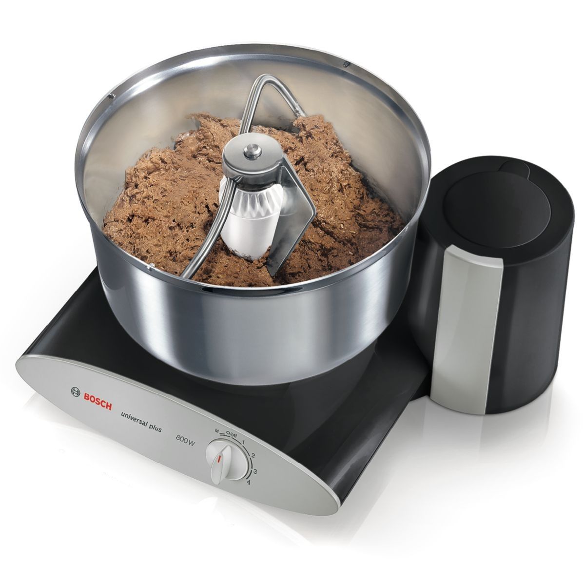 Dough hook for thick cookie batter in stainless Bosch bowl
