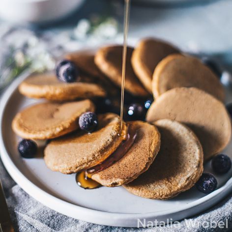 Mini whole grain pancakes made in Skeppshult pan