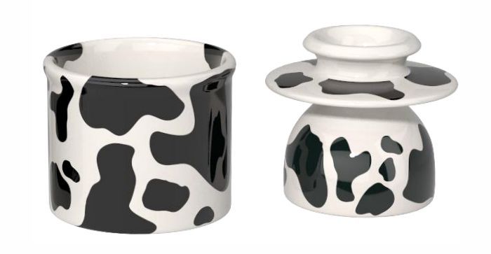 both cowbell crock pieces separate