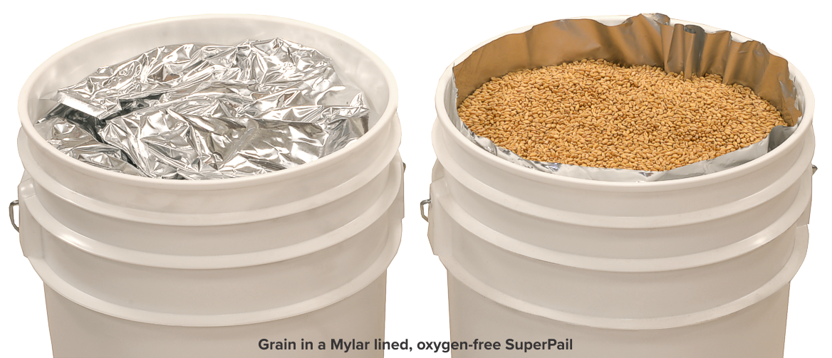 grain superpail bucket mylar bag sealed open 1200 2 26