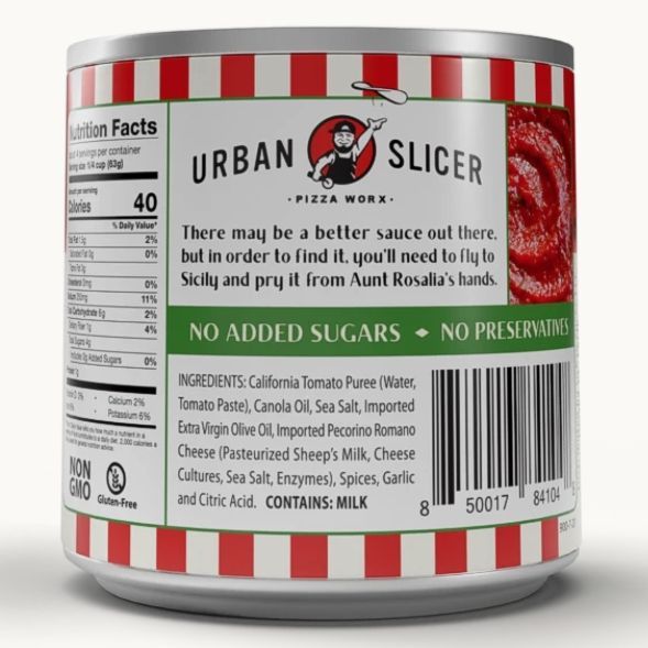 Urban Slicer pizza sauce ingredients