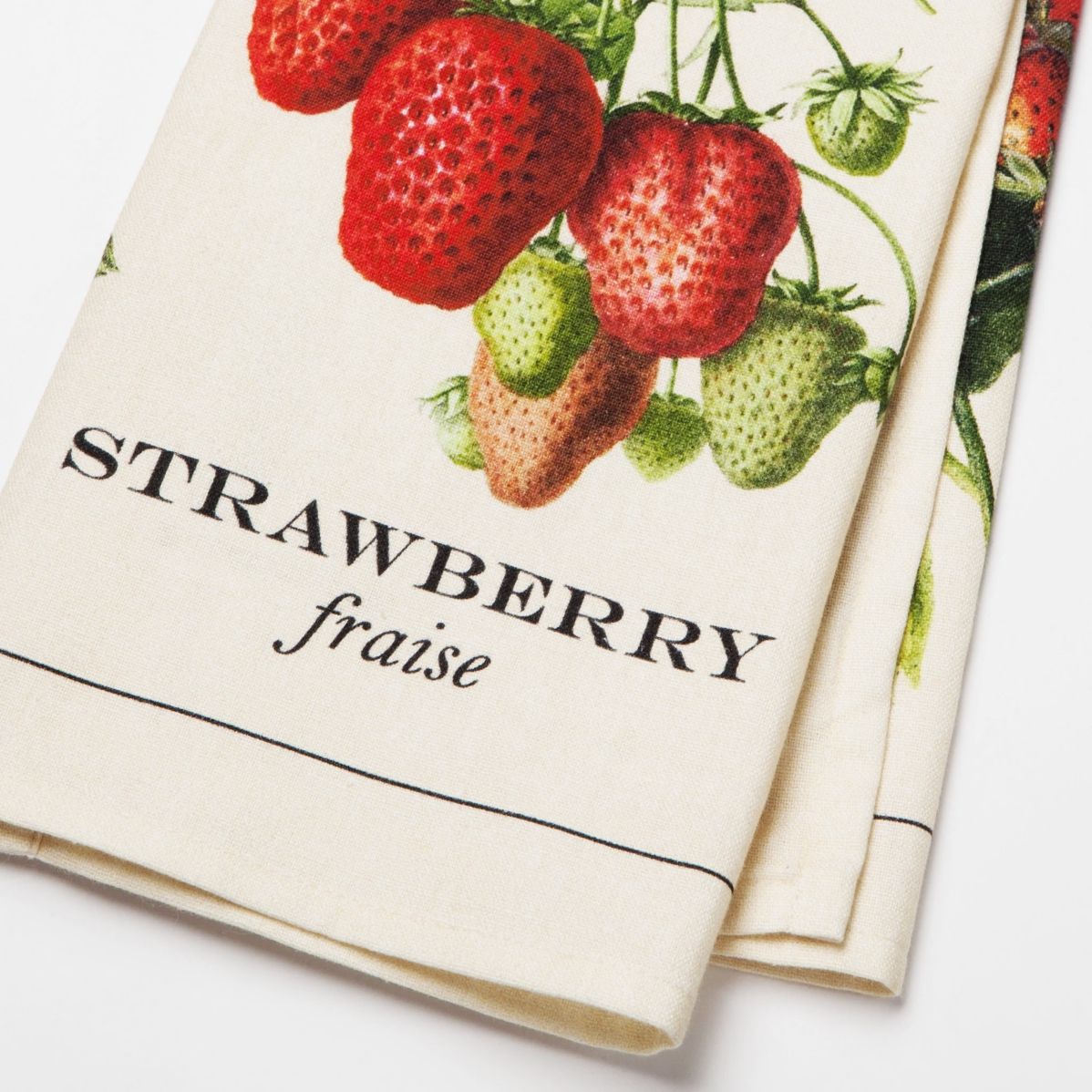 Vintage Cotton Dishtowel, Strawberries