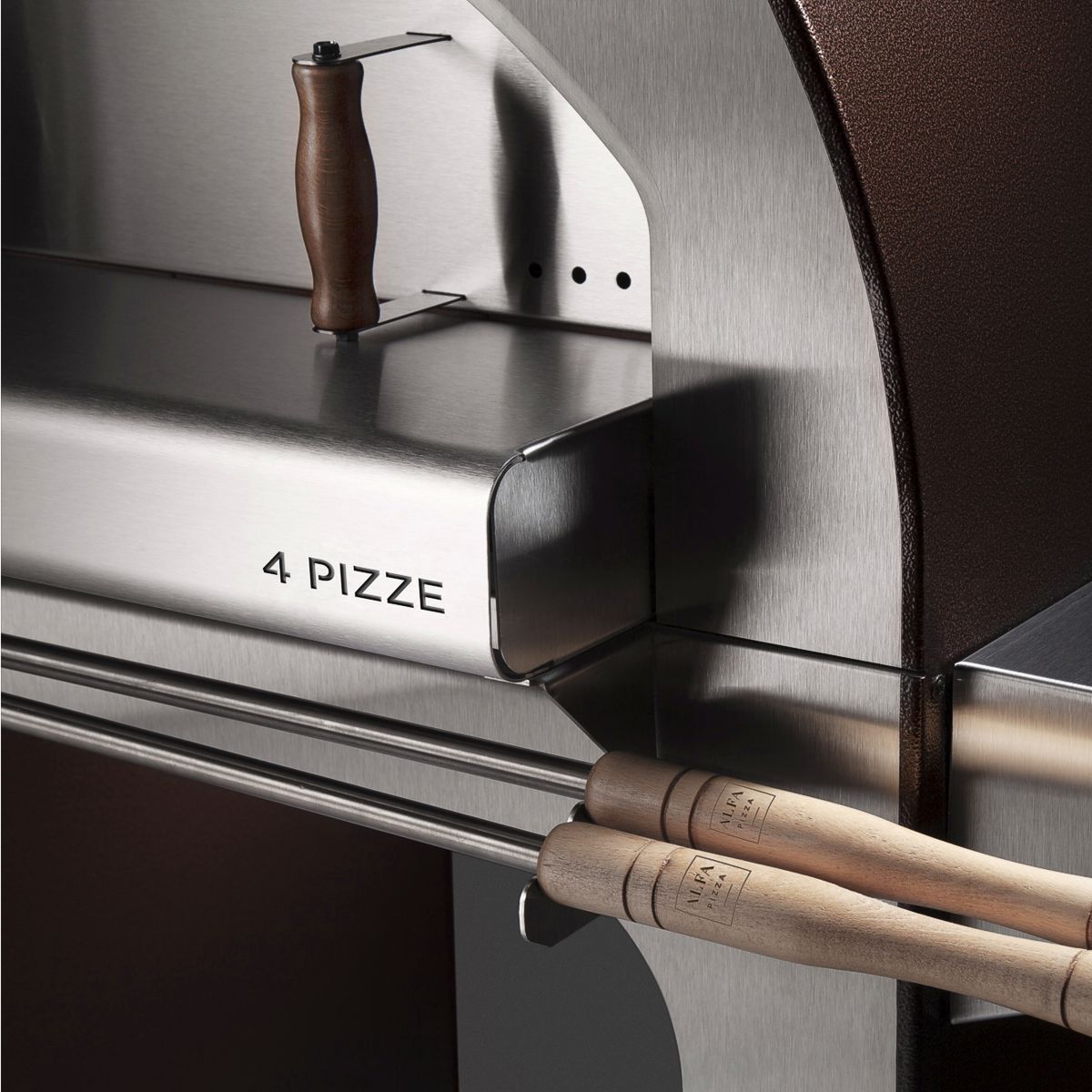 Detail of 4 Pizze oven made in Italy