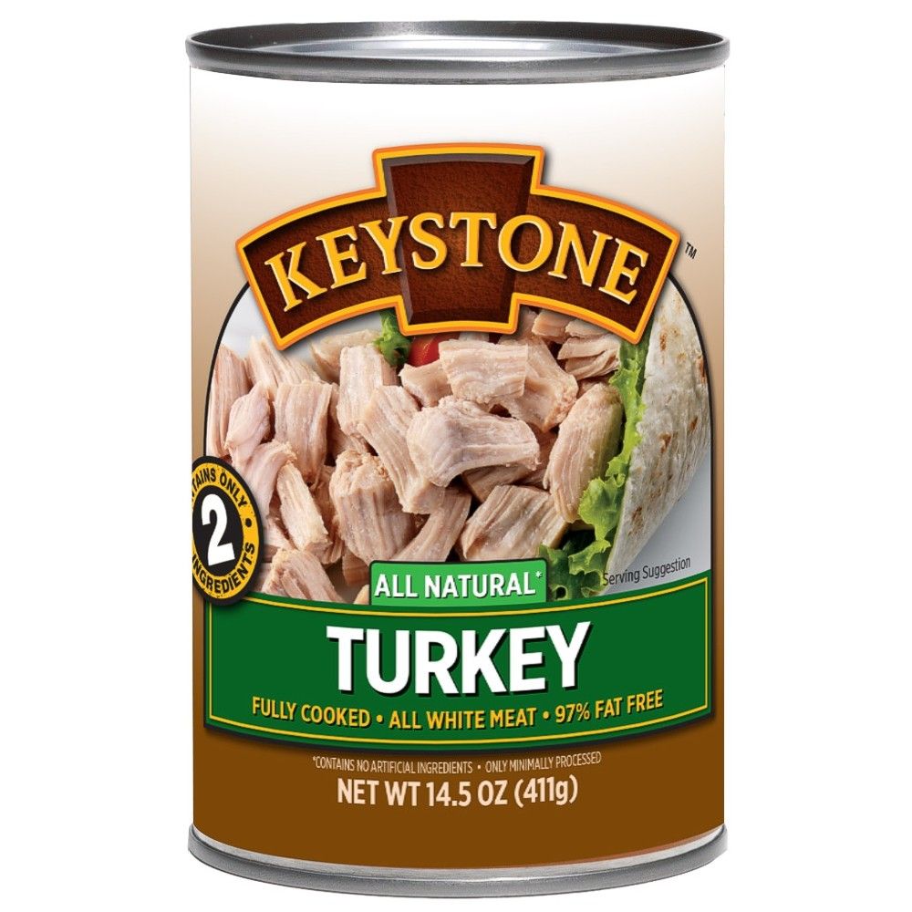 Case of twelve 14.5 oz cans of turkey chunks
