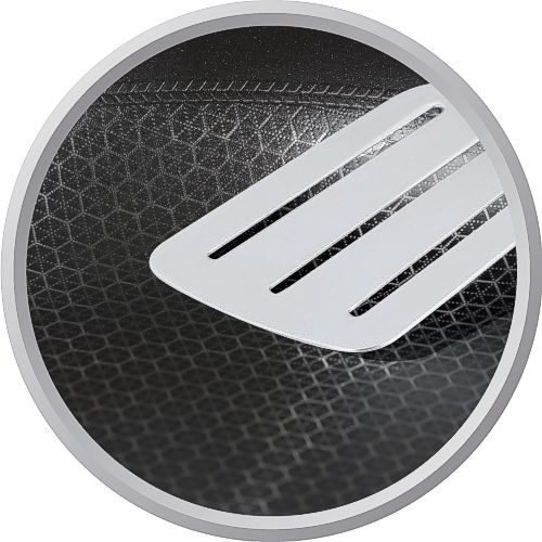 Metal utensils safe on nonstick cookware.