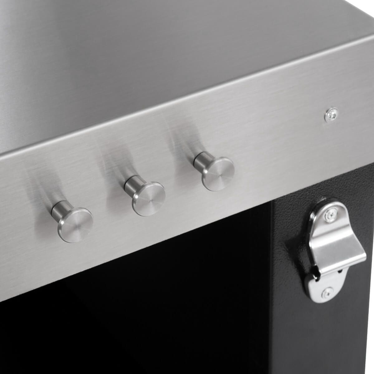 Stainless hooks on Alfa Ovens table