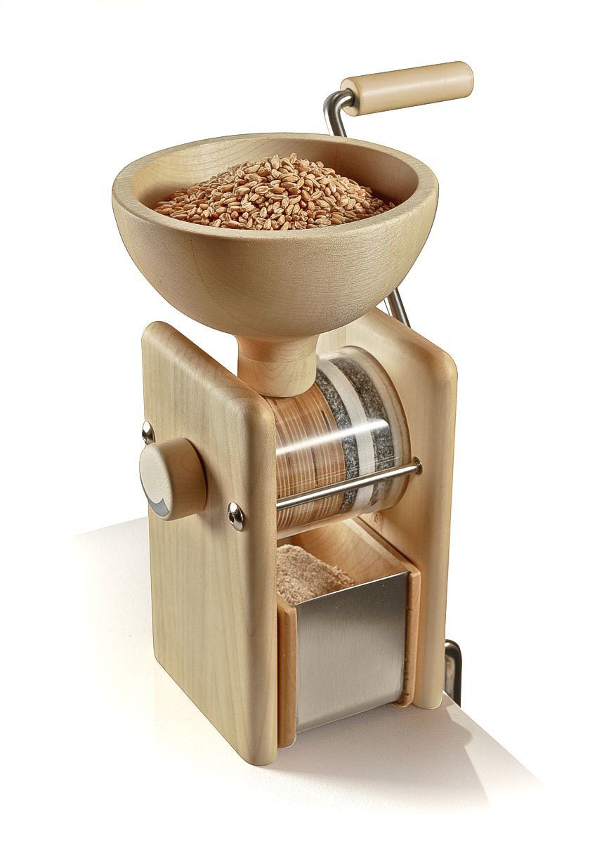 Manual stone burr grain mill flour grinder by KoMo