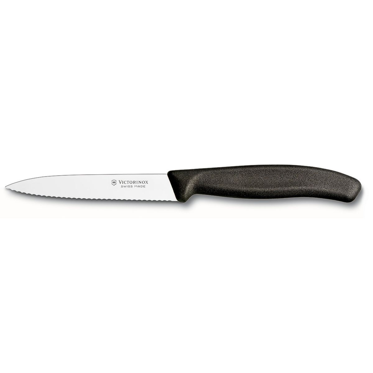 4 inch black Victorinox paring knife.