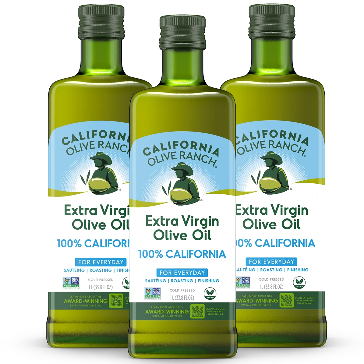 California Olive Ranch Olive Oil, 100% California, 33.8 fl. oz., Set of 3