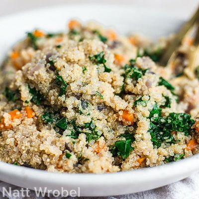 Cooked quinoa with carrots & kale