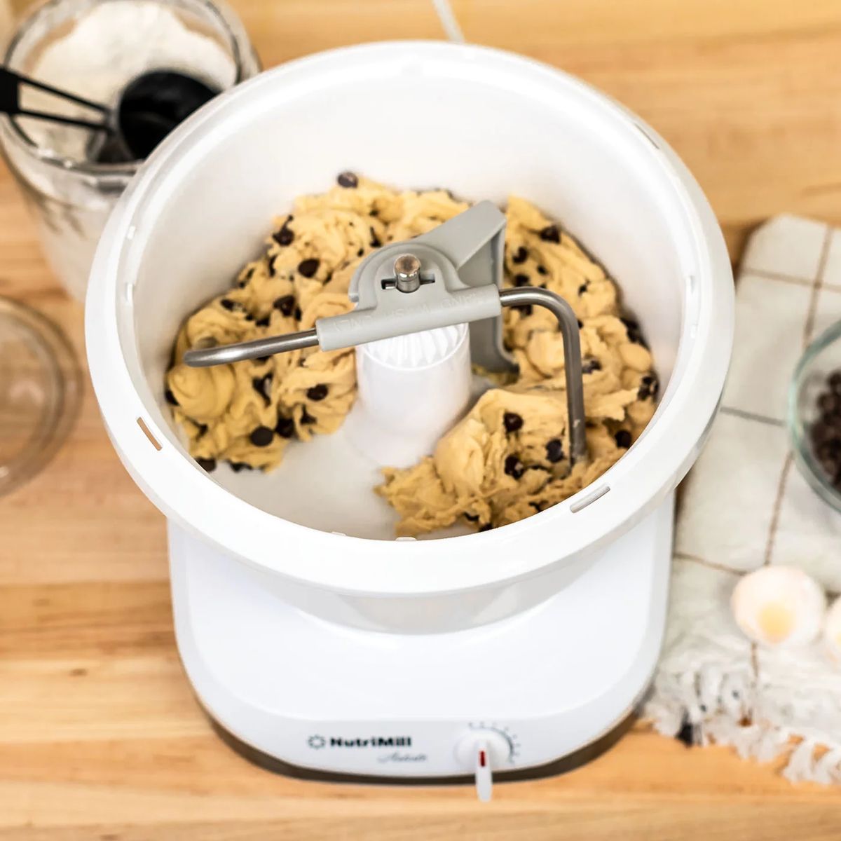 Cookie batter in the NutriMill Artiste bowl