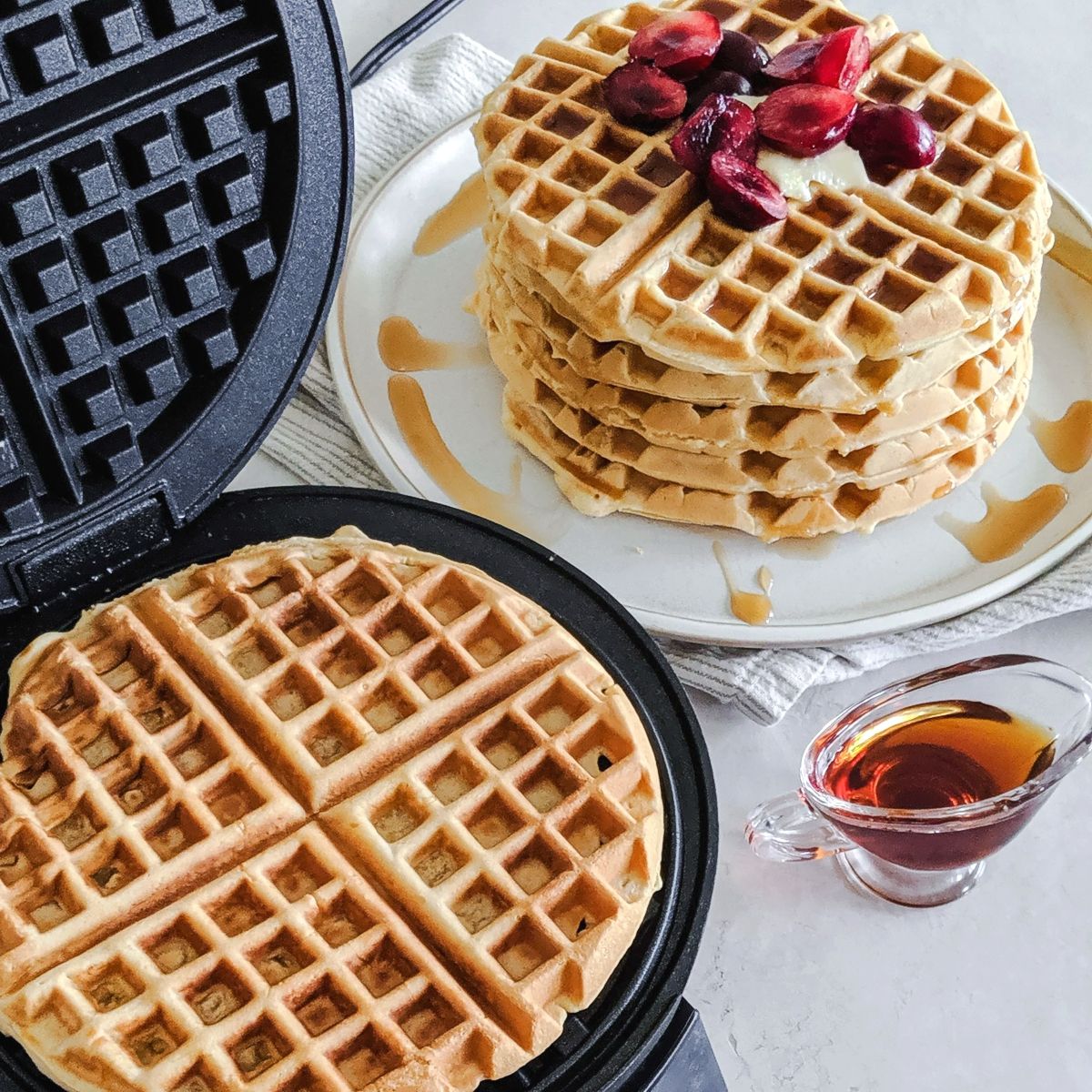 Cuisinart® Round Classic Waffle Maker & waffles