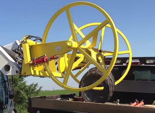 Roll power line cable and fence wire fast and easy