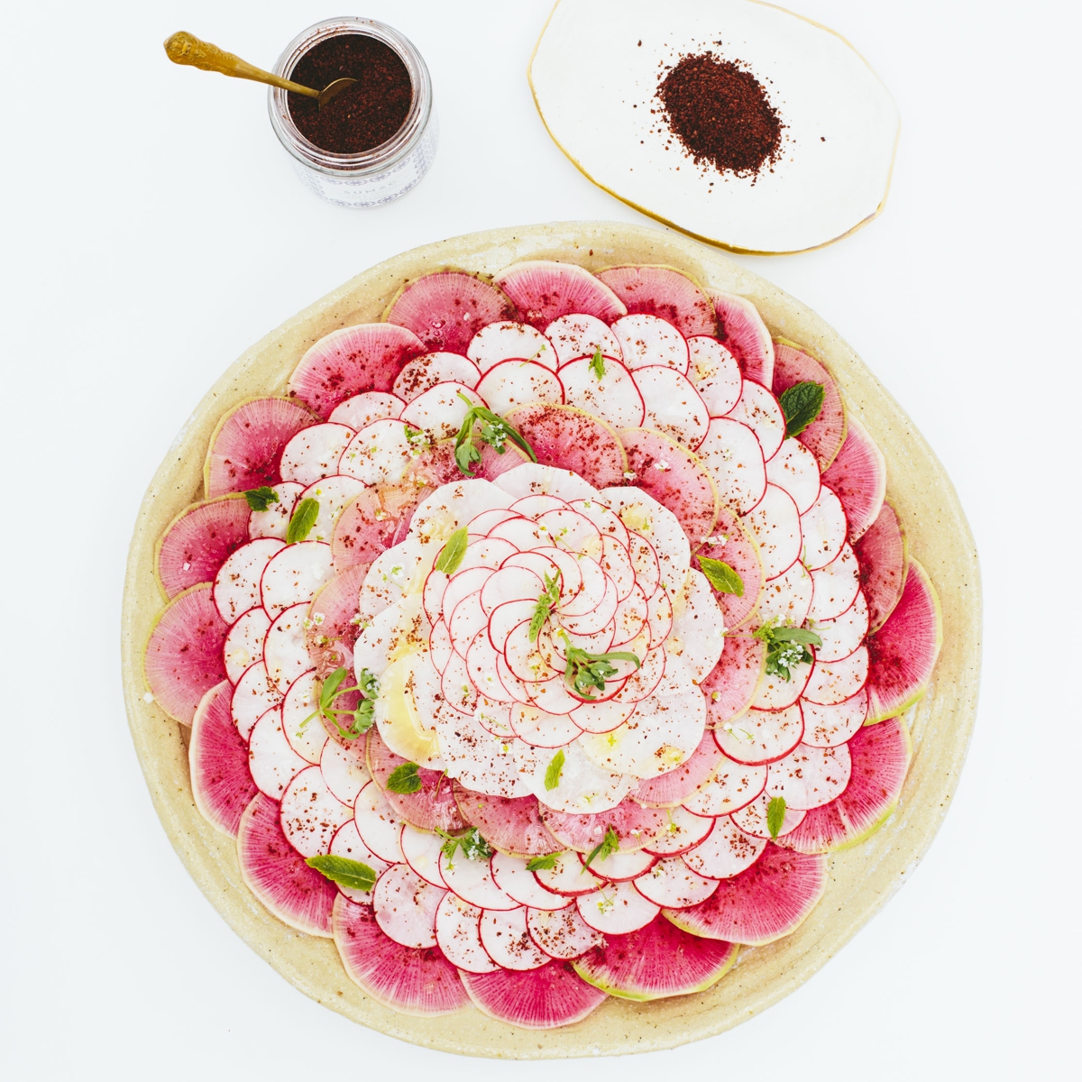 Radish salad seasoned with Sumac