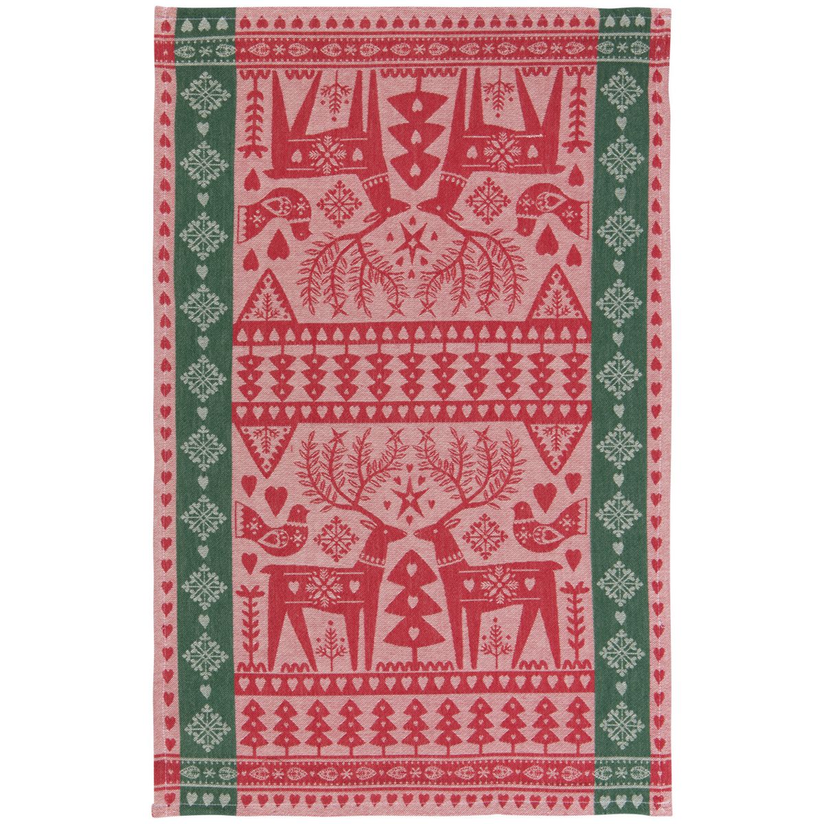 Jacquard Dishtowel, Folk Forest Christmas