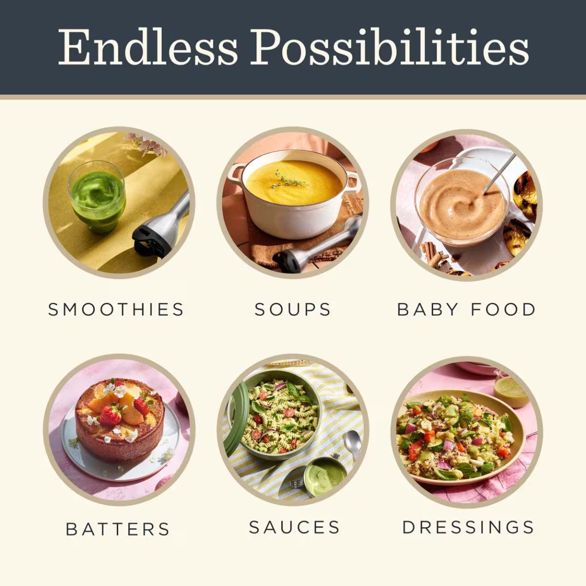 Vitamix immersion blender helps you make smoothies, soups, baby food, batters, sauces and dressings