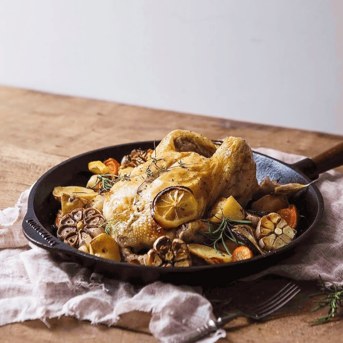 14 inch fry pan: whole chicken