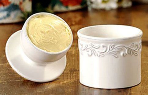 butter bell antique white linen open 484