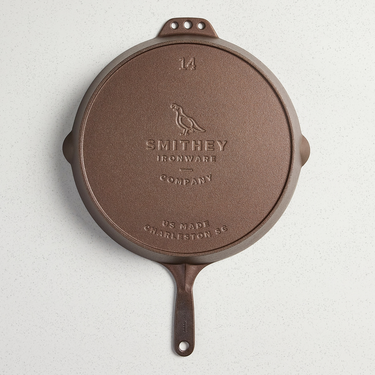 large 14 inch smithey cast iron traditional skillet