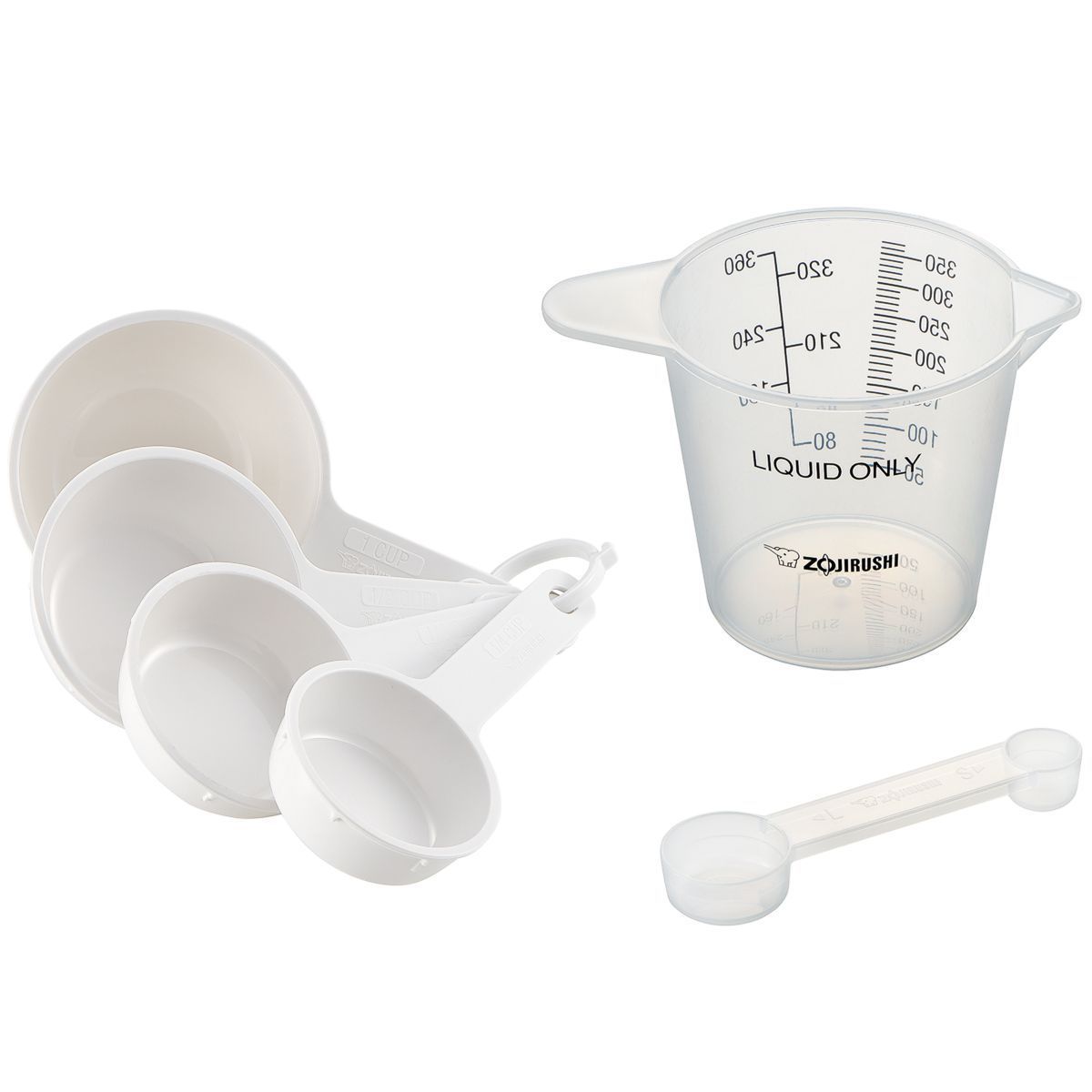Liquid Measuring Cup, Nested Measuring Cups and a Measuring Spoon