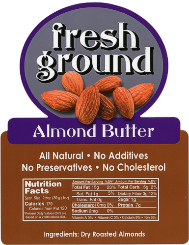 Almond butter label
