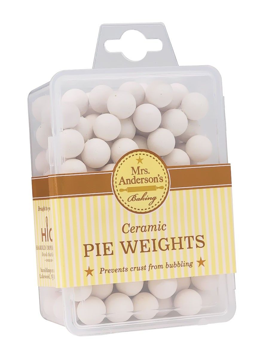 Ceramic pie crust weights, white