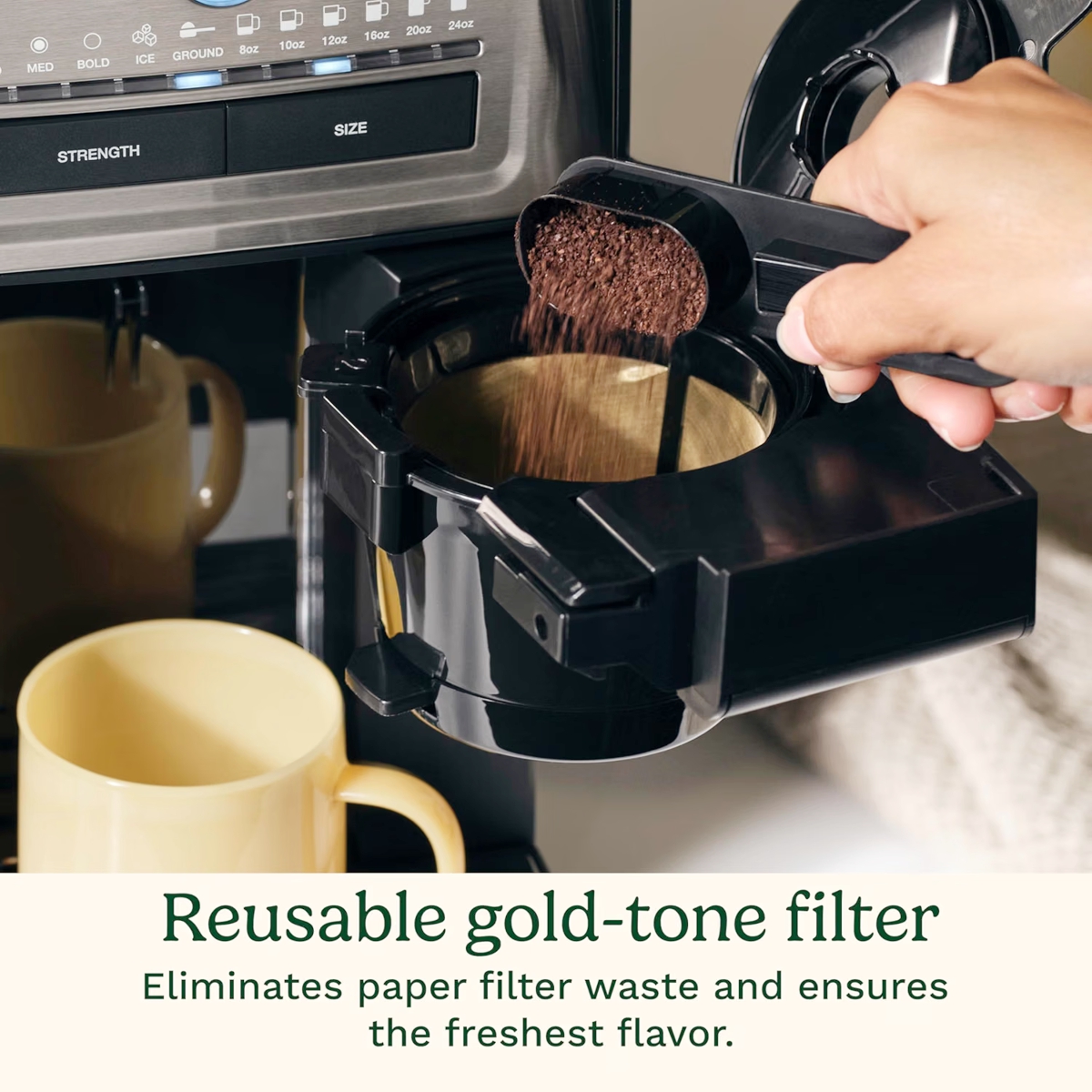 Cuisinart DGB-30 uses a gold tone reusable coffee filter