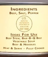 Canned beef ingedients