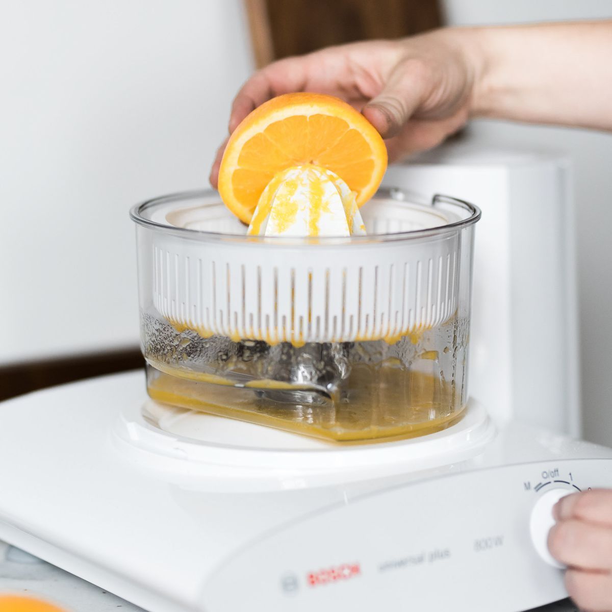 Making orange juice with Bosch mixer