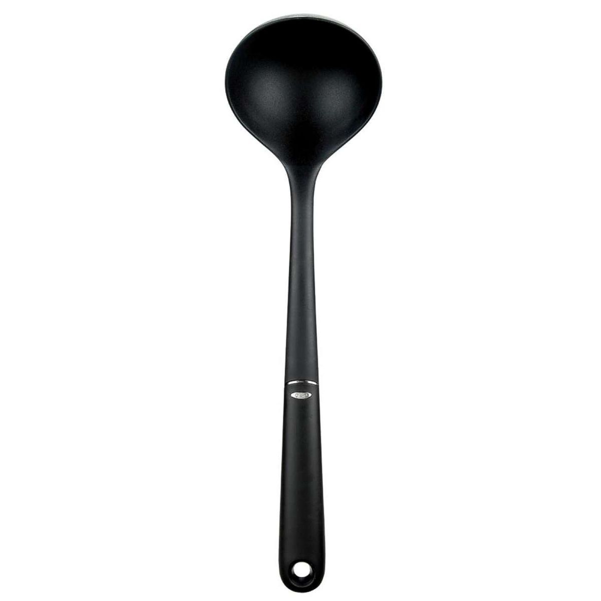 Nylon soup ladle for nonstick cookware