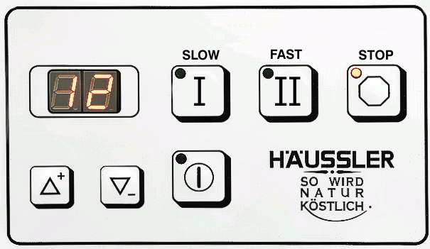 Haussler Alpha mixer timer and speed control panel